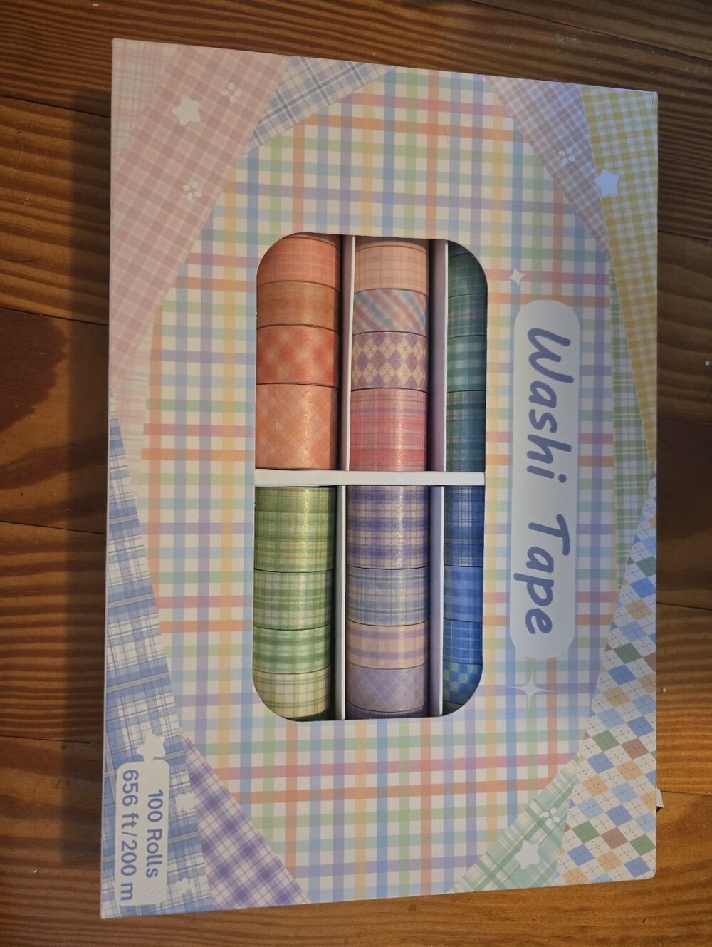 Washi Tape Set - Pastel Plaid Assortment (Pink, Orange, Green, Purple, Blue)